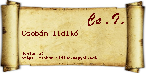 Csobán Ildikó névjegykártya